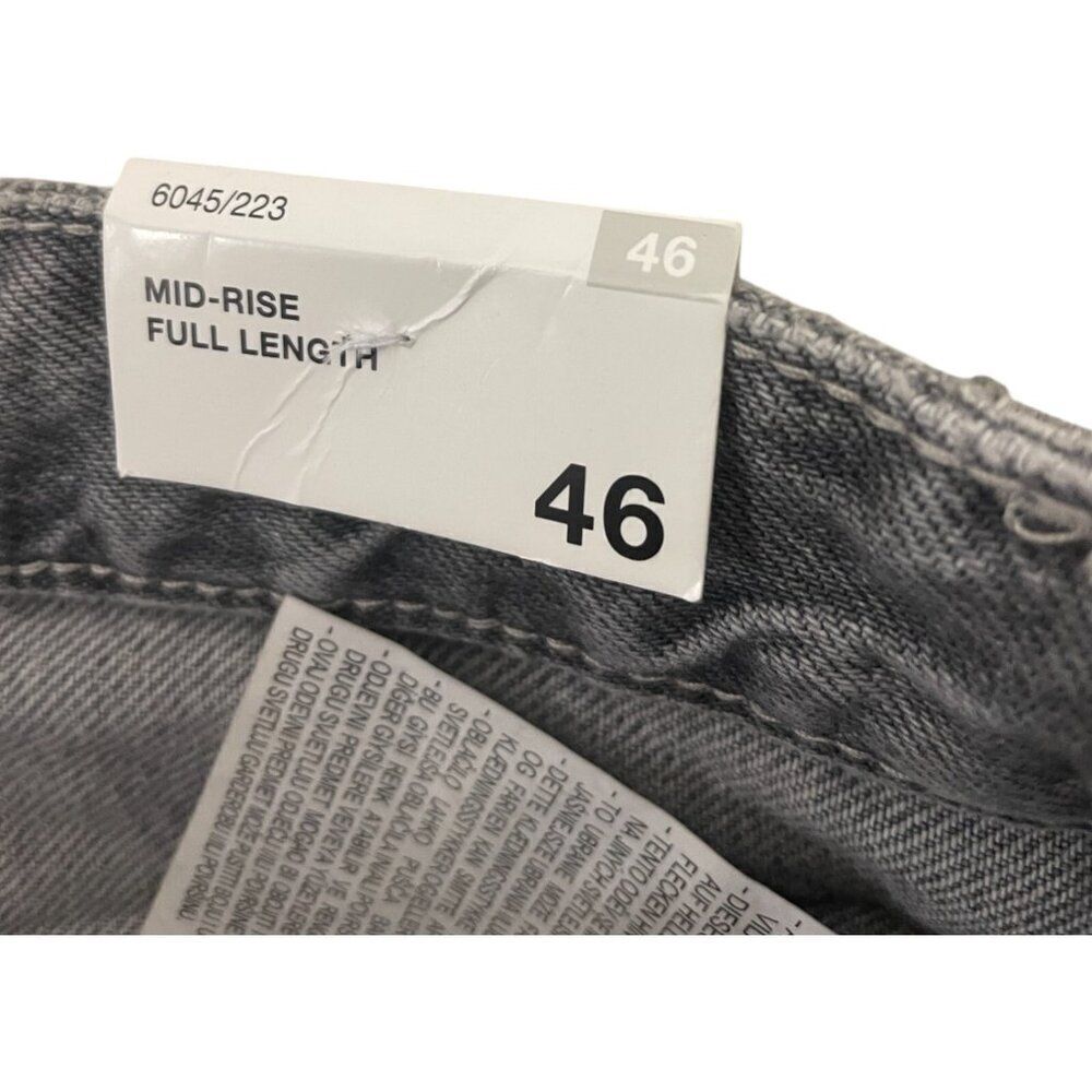 Zara Womens Wide Jeans EU 46 US 14 Gray Mid Rise Full length Denim 6045/223 NWT - Picture 6 of 10